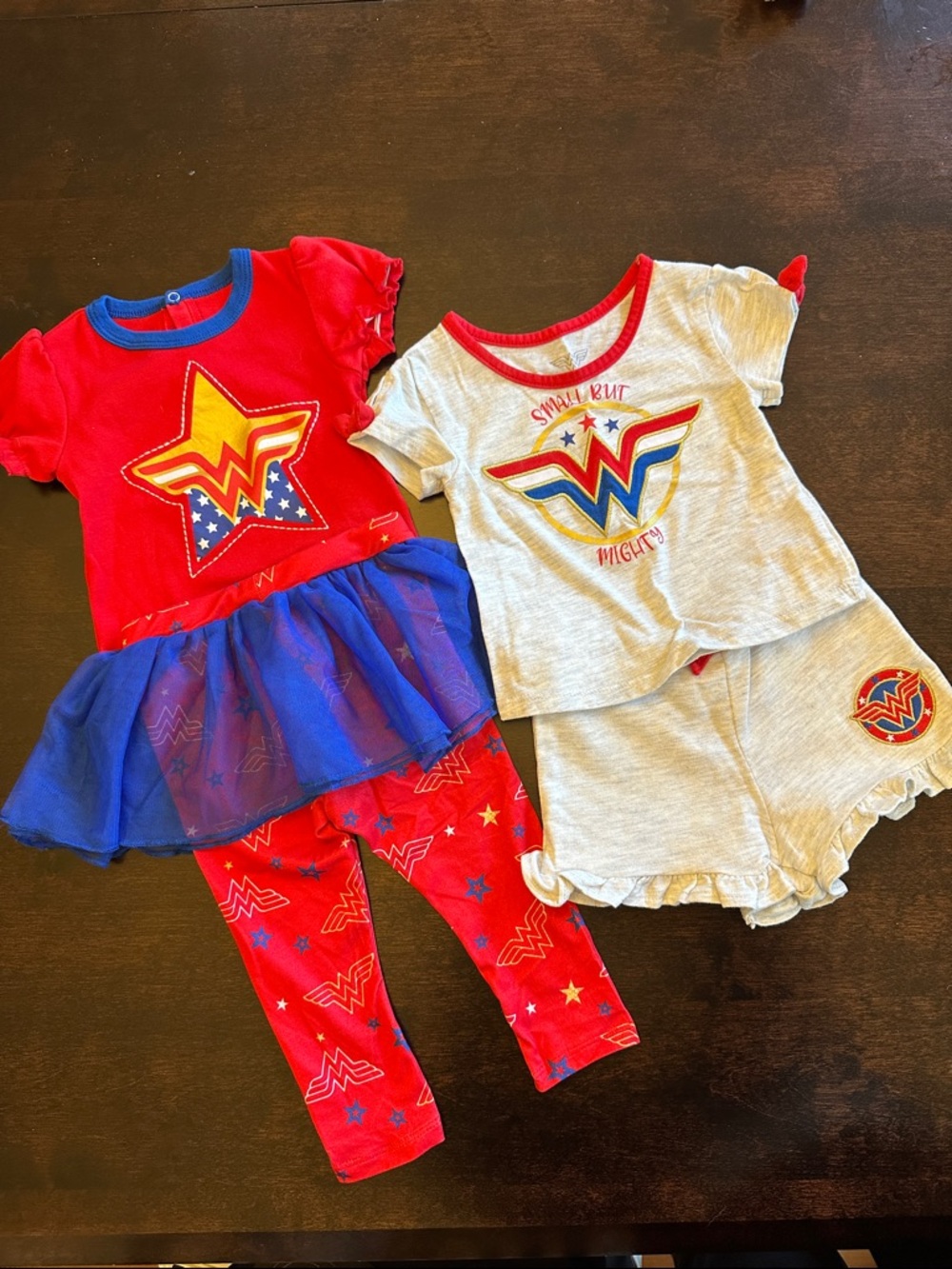 Wonder Woman Superhero Costume Set - 2-Piece + Tee & Shorts